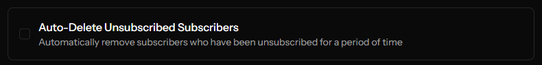 Configuring the automatic deletion of unsubscribed users