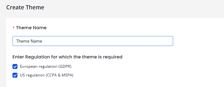 Theme Name and Regulations
