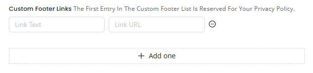 Custom Footer Links